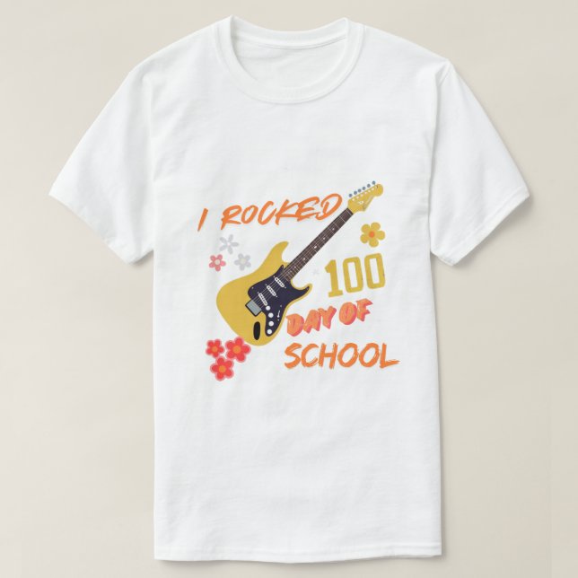 Eu arrasei em 100 dias de camiseta escolar, camisa (Frente do Design)