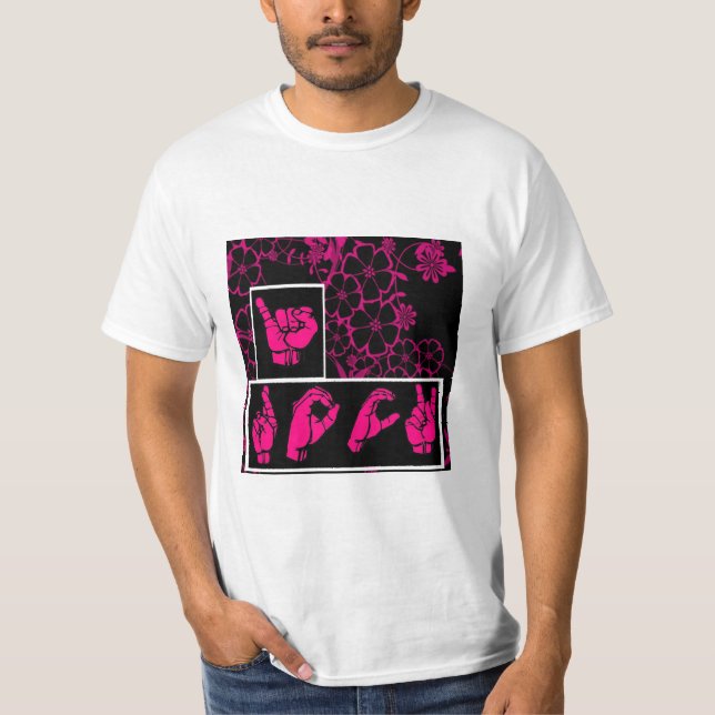 EU BALANÇO o t-shirt do linguagem gestual (Frente)