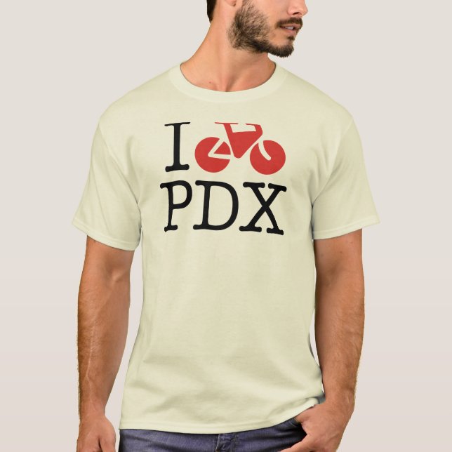 Eu Bike o t-shirt de Portland (Frente)