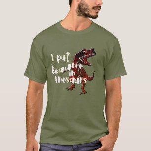 eu coloquei ruru no design de t-rex t-shirt de din