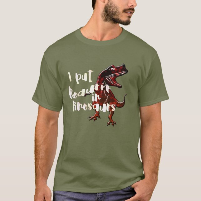 eu coloquei ruru no design de t-rex t-shirt de din (Frente)
