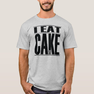 EU COMO o cinza do t-shirt do BOLO dos doces de