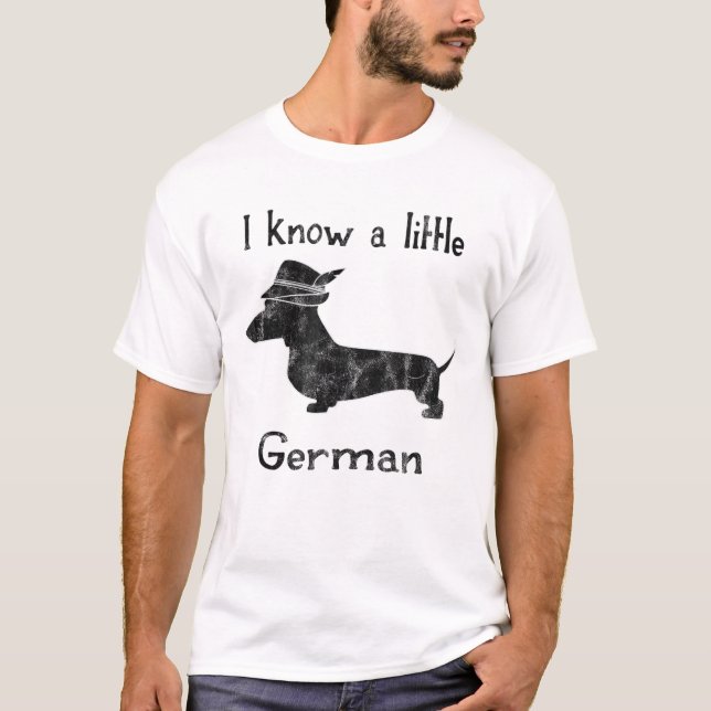 Eu Conheço Uma Camisa De Dachshund Engraçada Alemã (Frente)