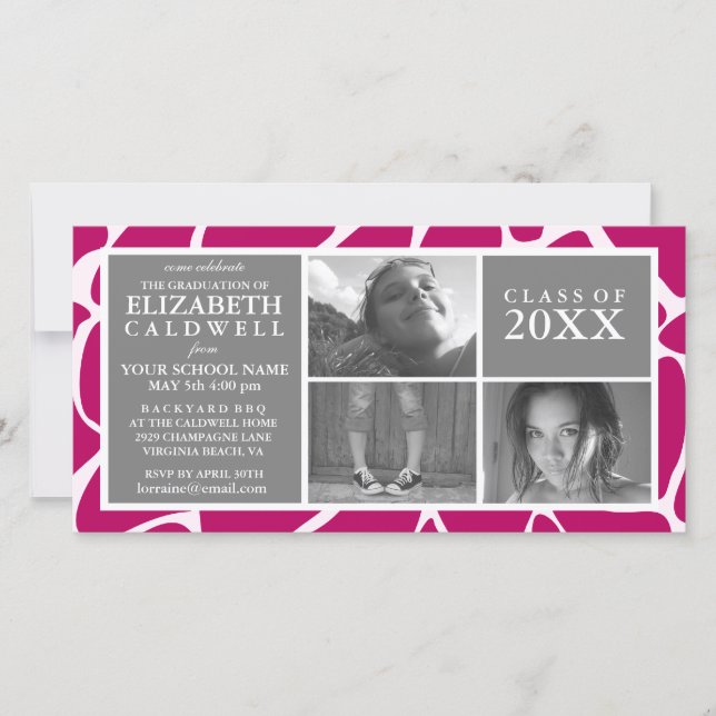 Eu Consegui! Anúncio de Cartão com fotos de Gradua (Frente)