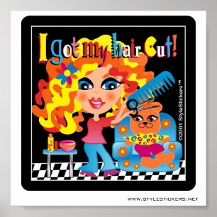 Eu consegui meu cabelo cortar! Poster para o salã