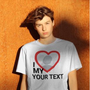 Eu coração meus camisetas de texto de foto persona