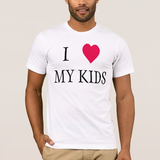 Eu coração meus filhos camisetas de coração vermel (Frente)
