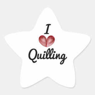 Eu (coração) Quilling, Adesivos em Forma de Estrel