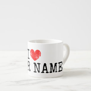 Eu coração seu nome de presente de caneca personal