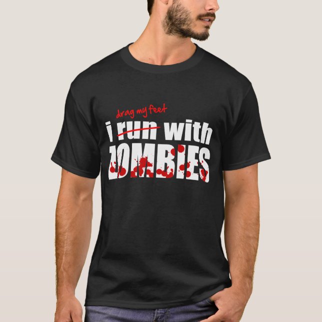 Eu corro com ZOMBIES - camiseta (Frente)