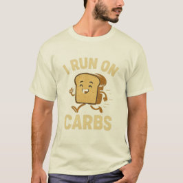 "Eu corro em carboidratos" T-Shirt Engraçado