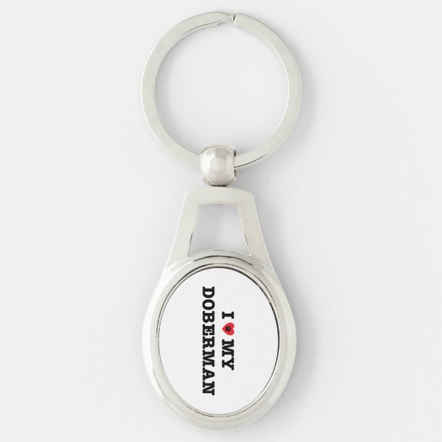 Eu Corto Meu Chaveiro de Metal Doberman (Frente)