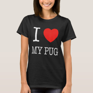 Eu Corto Meu Pug Eu Amo Minha Camiseta De Cachorro
