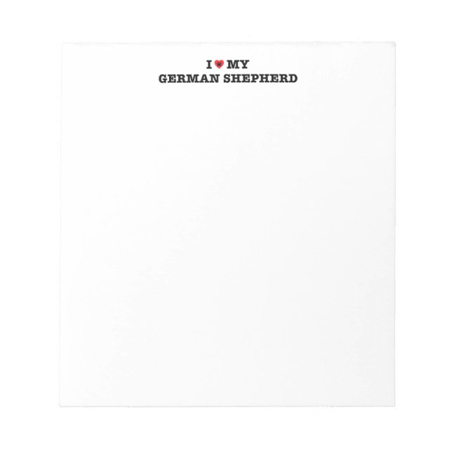 Eu Corto O Bloco De Notas Do Meu German shepherd (Frente)