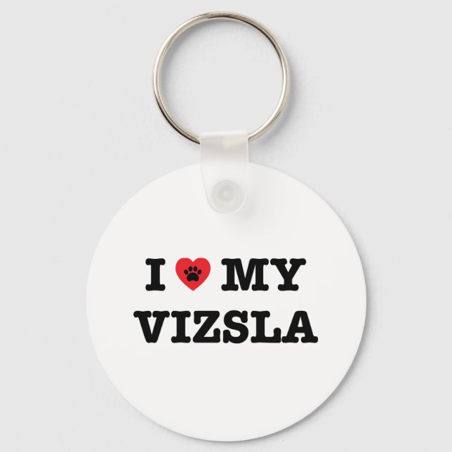 Eu Corto o meu Vizsla Button Chaveiro (Frente)