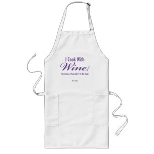 "Eu cozinho com o avental longo do vinho"