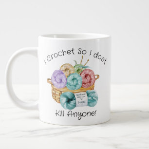 Eu Crochê Caneca de Café Gigante Personalizada