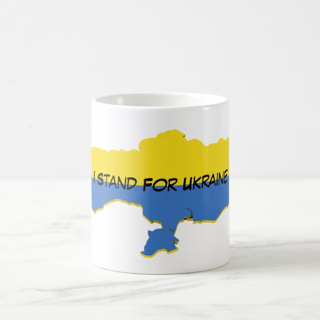 Eu defendo a caneca de café ukraine (Centro)