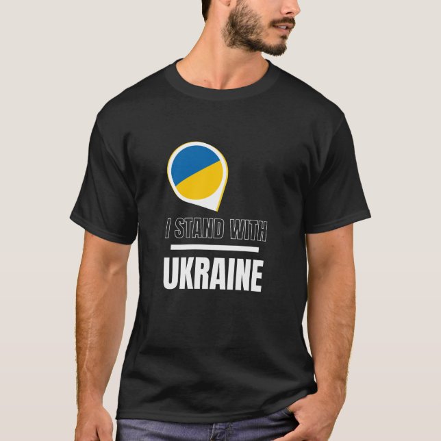 Eu defendo a Ucrânia - apoiem a camiseta ucraniana (Frente)