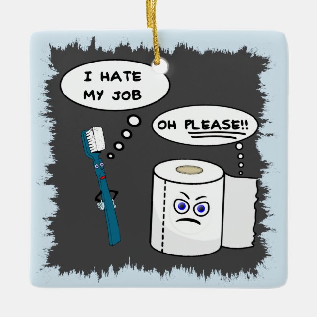 Eu deio meu ornamento cerâmico do trabalho (Frente)