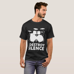 Eu destruo o t-shirt do silêncio para bateristas