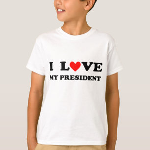 Eu do miúdo "amo meu presidente" t-shirt