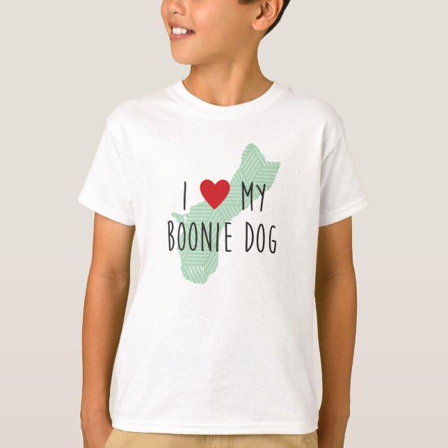 Eu dos miúdos amo minha camiseta de cão de Boonie (Frente)
