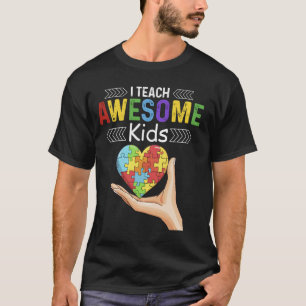 Eu Ensino Camiseta Crianças Incríveis Autismo Educ
