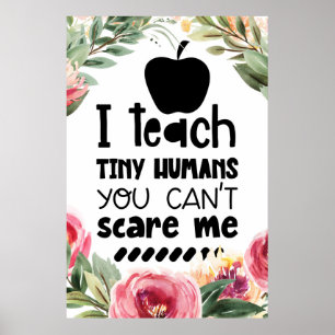Eu ensino poster de pequenos humanos