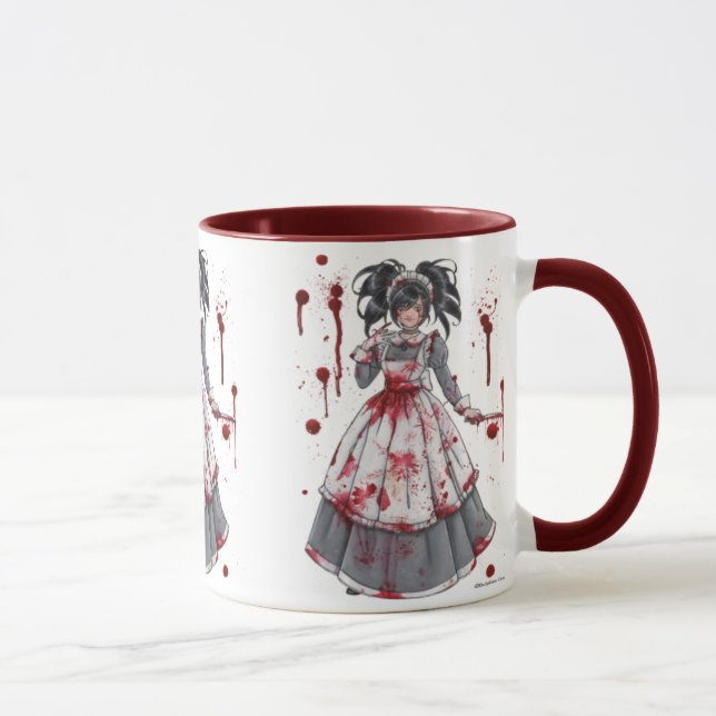 Eu era empregada doméstica para você caneca gótico (Direita)