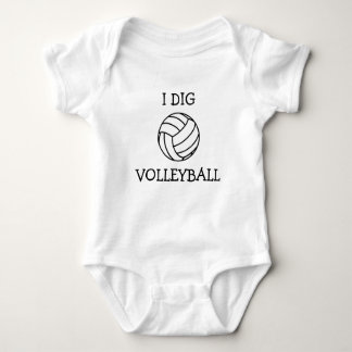 Eu escavo o bodysuit da camisa do bebê do voleibol