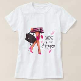 Eu escolho ser feliz (pele clara) t-shirt feminina