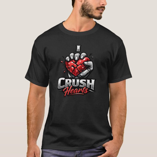 Eu Esmago Corações - Camiseta Gráfica Divertida (Frente)