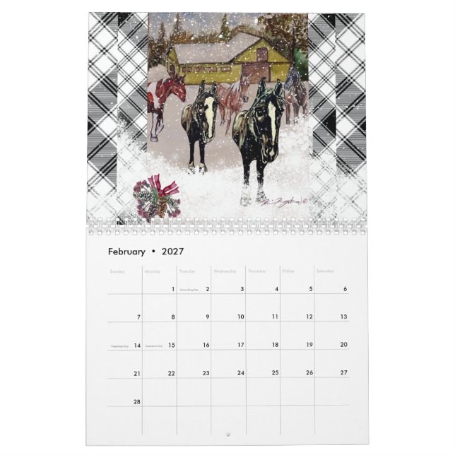Eu espero que você ame o calendário dos cavalos de (Fev 2027)