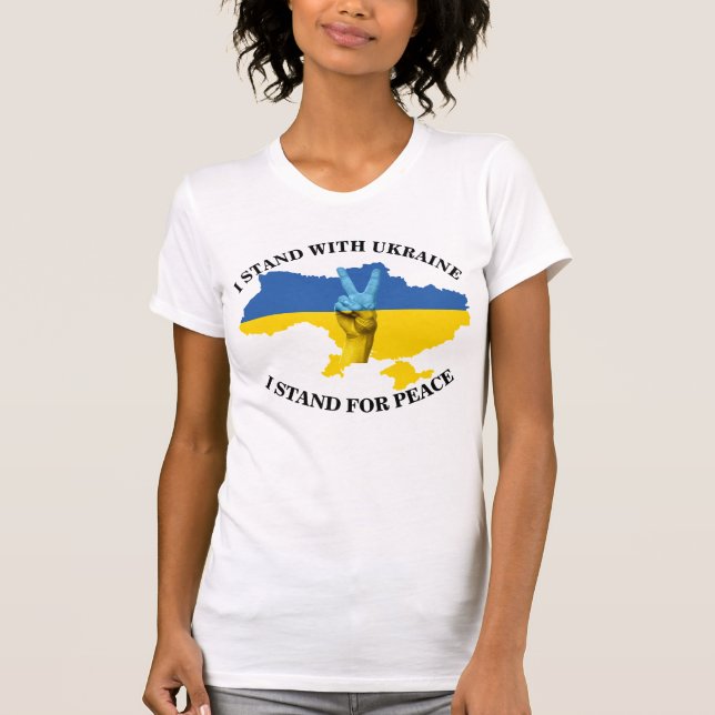EU ESTOU COM A UCRÂNIA - EU ESTOU EM PEACE T-Shirt (Frente)