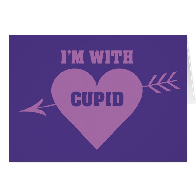 EU ESTOU COM UM cartão de saudação CUPID (Frente Horizontal)