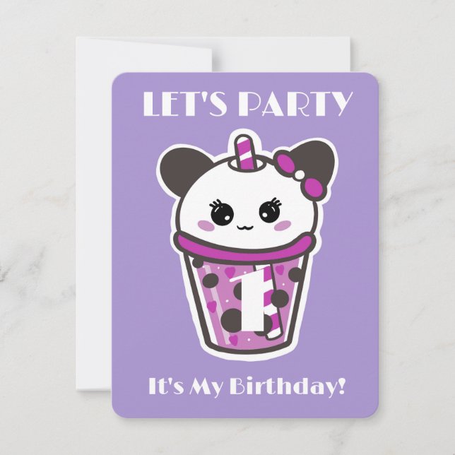 EU ESTOU FAZENDO UM CONVITE DE ANIVERSÁRIO KAWAII (Frente)