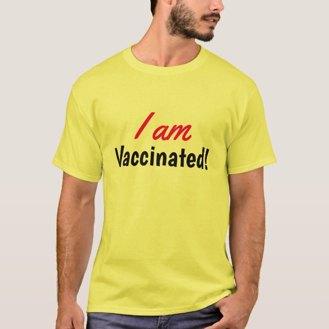 Eu Estou Vacinado Camiseta Amarela (Frente)