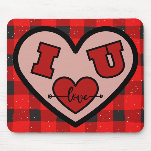 Eu? Eu Amo Você Búfalo Xadrez Mousepad (Frente)