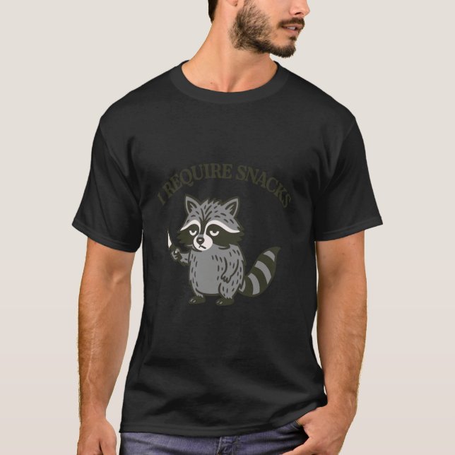 Eu Exijo Lanches Guaxinim Fofos Camisetas Gráficas (Frente)
