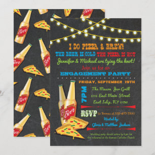 Eu faço convites para pizza e Festa de noivado de 