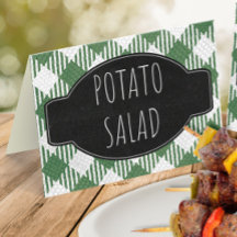 Eu faço etiqueta de comida dobrada / em tenda para