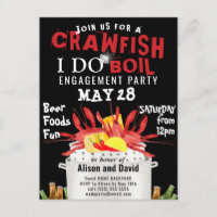 EU FAÇO Noivado Crawfish Boil Convite de festas