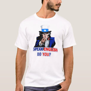 Eu falo a camisa básica inglesa de T