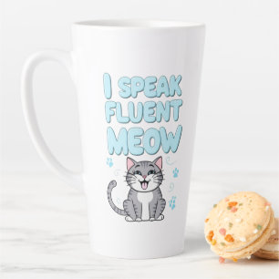 Eu Falo na caneca de café Meow 15oz
