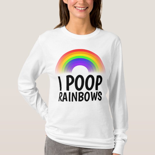 Eu FECO ARCO-ÍRIS Camisetas engraçadas (Frente)