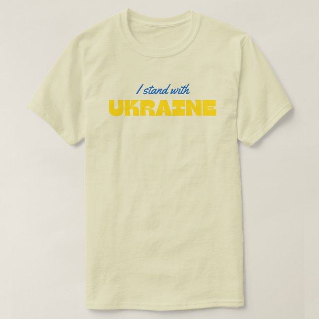 Eu Fico Com A Ucrânia Solidariedade T-Shirt (Frente do Design)