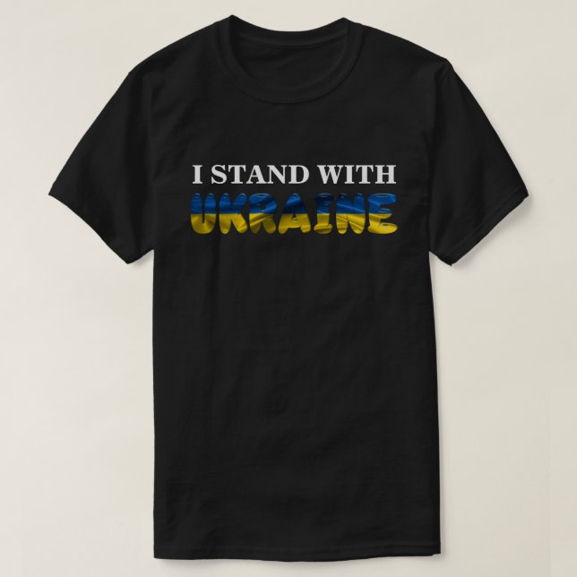 EU FICO COM A UCRÂNIA T-Shirt (Frente do Design)