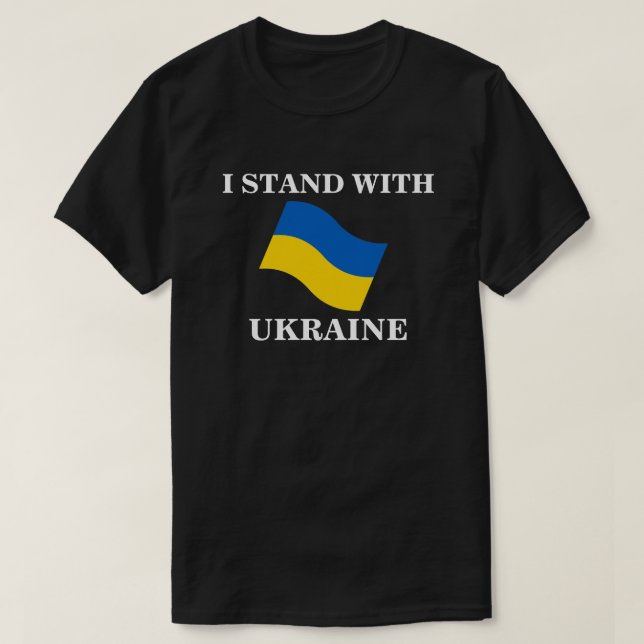 EU FICO COM A UCRÂNIA T-Shirt (Frente do Design)