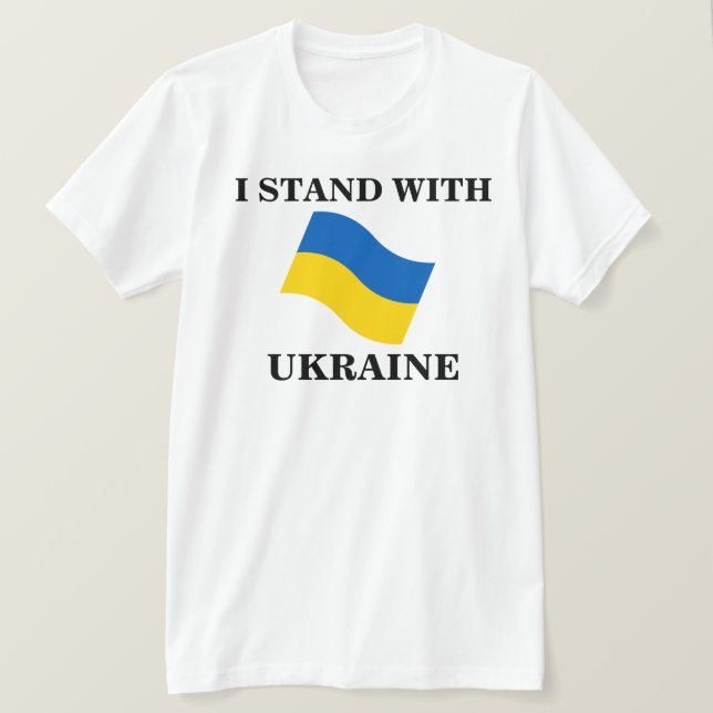 EU FICO COM A UCRÂNIA T-Shirt (Frente do Design)